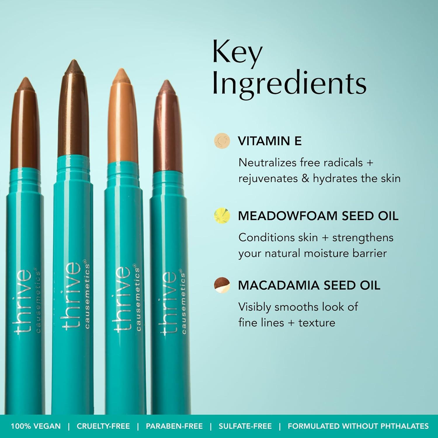 imageThrive Causemetics Brilliant Eye Brightener Eyeshadow Stick Bundle for Brown Eyes 3 Shades Waterproof amp Crease Proof Cream to Powder Long Lasting Formula 3 Shadow Sticks amp Confetti Makeup BagBrown Eye Enhancing