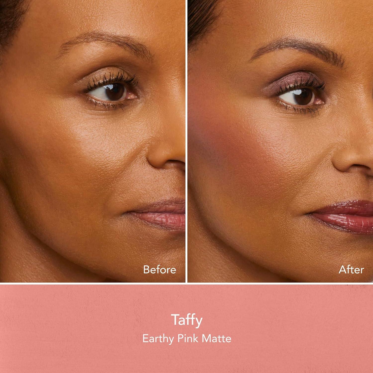 imageThrive Causemetics Dream Chaser Reviving Powder Blush Moisturizing Blush Makeup Essential with Vitamin E for Women Long Lasting Lightweight Face Makeup Vegan Shade Kim Peachy Pink MatteTaffy Earthy Pink Matte