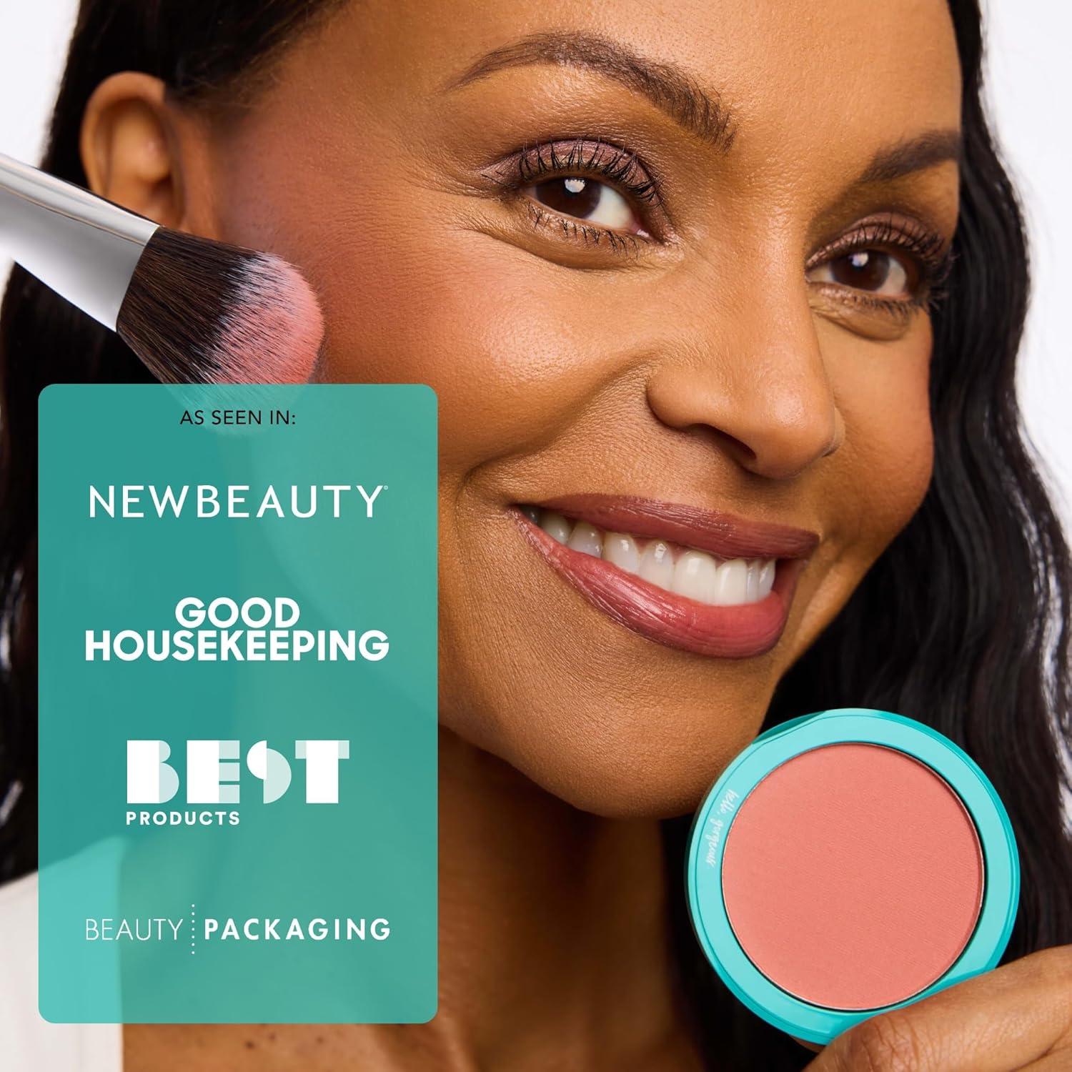 imageThrive Causemetics Dream Chaser Reviving Powder Blush Moisturizing Blush Makeup Essential with Vitamin E for Women Long Lasting Lightweight Face Makeup Vegan Shade Kim Peachy Pink MatteHeather Neutral Spice Matte