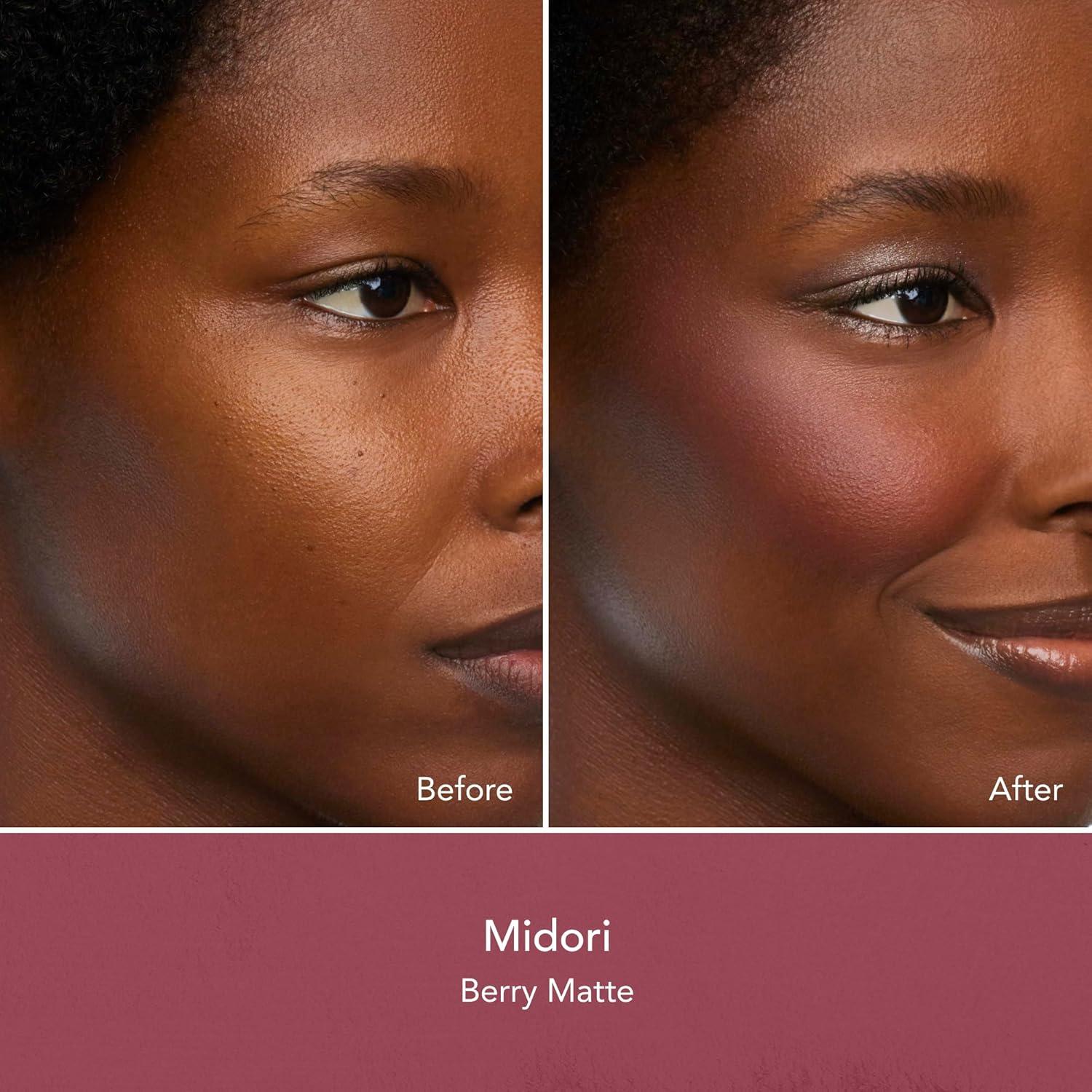 imageThrive Causemetics Dream Chaser Reviving Powder Blush Moisturizing Blush Makeup Essential with Vitamin E for Women Long Lasting Lightweight Face Makeup Vegan Shade Kim Peachy Pink MatteMidori Berry Matte