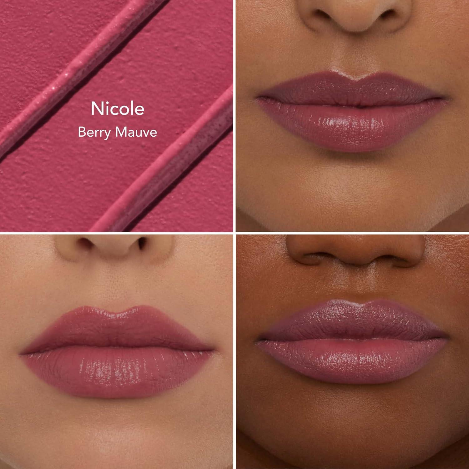 imageThrive Causemetics ImpactFULL Smoothing Lipstick Moisturizing Lip Makeup Essential with Vitamin E Lightweight Creamy Lipstick for Women Long Lasting Vegan Shade Jessica Raspberry RedNicole Berry Mauve