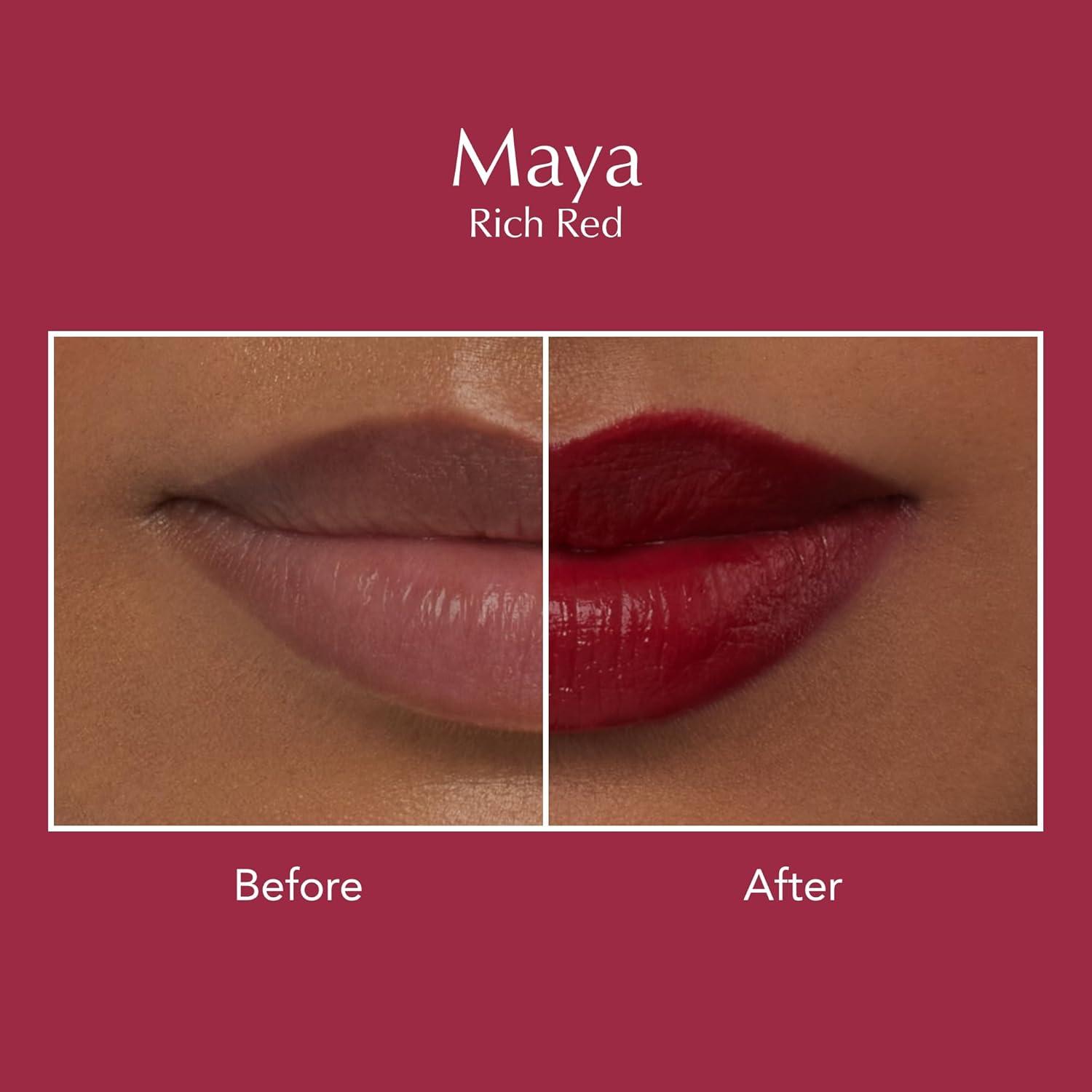 imageThrive Causemetics ImpactFULL Smoothing Lipstick Moisturizing Lip Makeup Essential with Vitamin E Lightweight Creamy Lipstick for Women Long Lasting Vegan Shade Jessica Raspberry RedMaya Rich Red