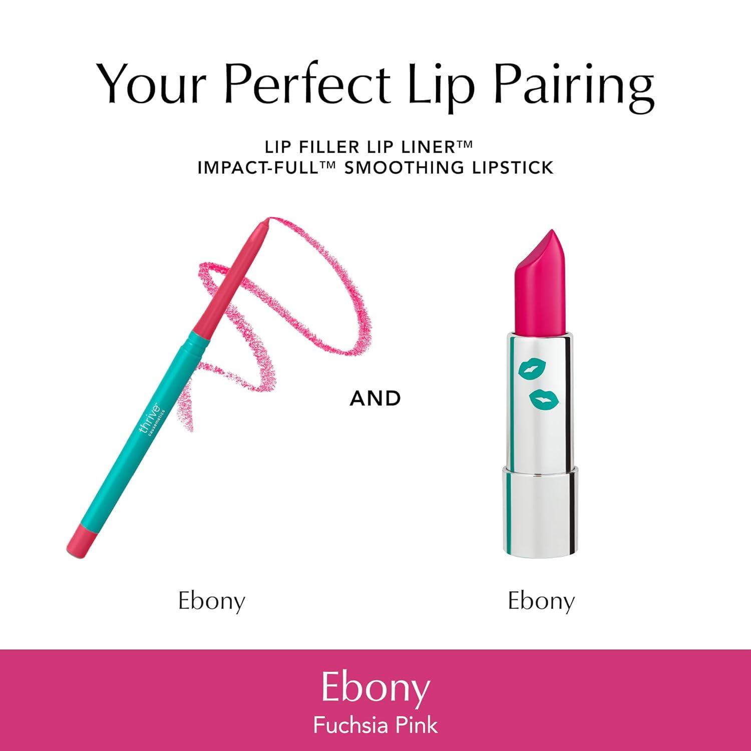 imageThrive Causemetics ImpactFULL Smoothing Lipstick Moisturizing Lip Makeup Essential with Vitamin E Lightweight Creamy Lipstick for Women Long Lasting Vegan Shade Jessica Raspberry RedEbony Fuchsia Pink