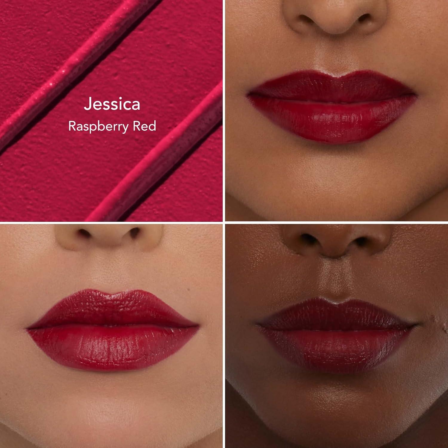 imageThrive Causemetics ImpactFULL Smoothing Lipstick Moisturizing Lip Makeup Essential with Vitamin E Lightweight Creamy Lipstick for Women Long Lasting Vegan Shade Jessica Raspberry RedJessica Raspberry Red