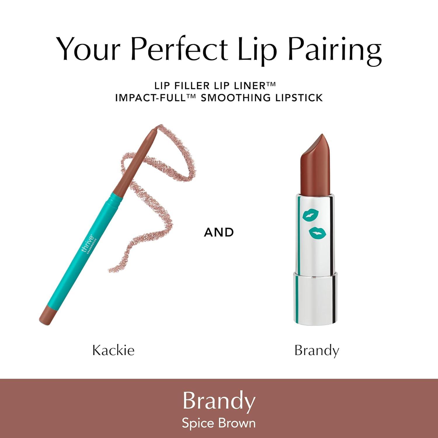 imageThrive Causemetics ImpactFULL Smoothing Lipstick Moisturizing Lip Makeup Essential with Vitamin E Lightweight Creamy Lipstick for Women Long Lasting Vegan Shade Jessica Raspberry RedBrandy Spice Brown