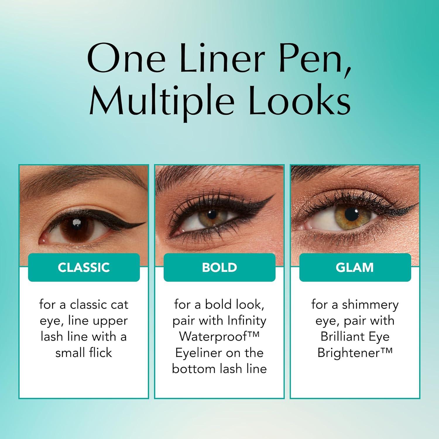 imageThrive Causemetics Infinity Waterproof Black Liquid Eyeliner Pen Eye Makeup Essential with Biotin for Women Water Based Eyeliner Feather Free Brush Tip Vegan Shade Lauren Black MatteElla Brown Matte