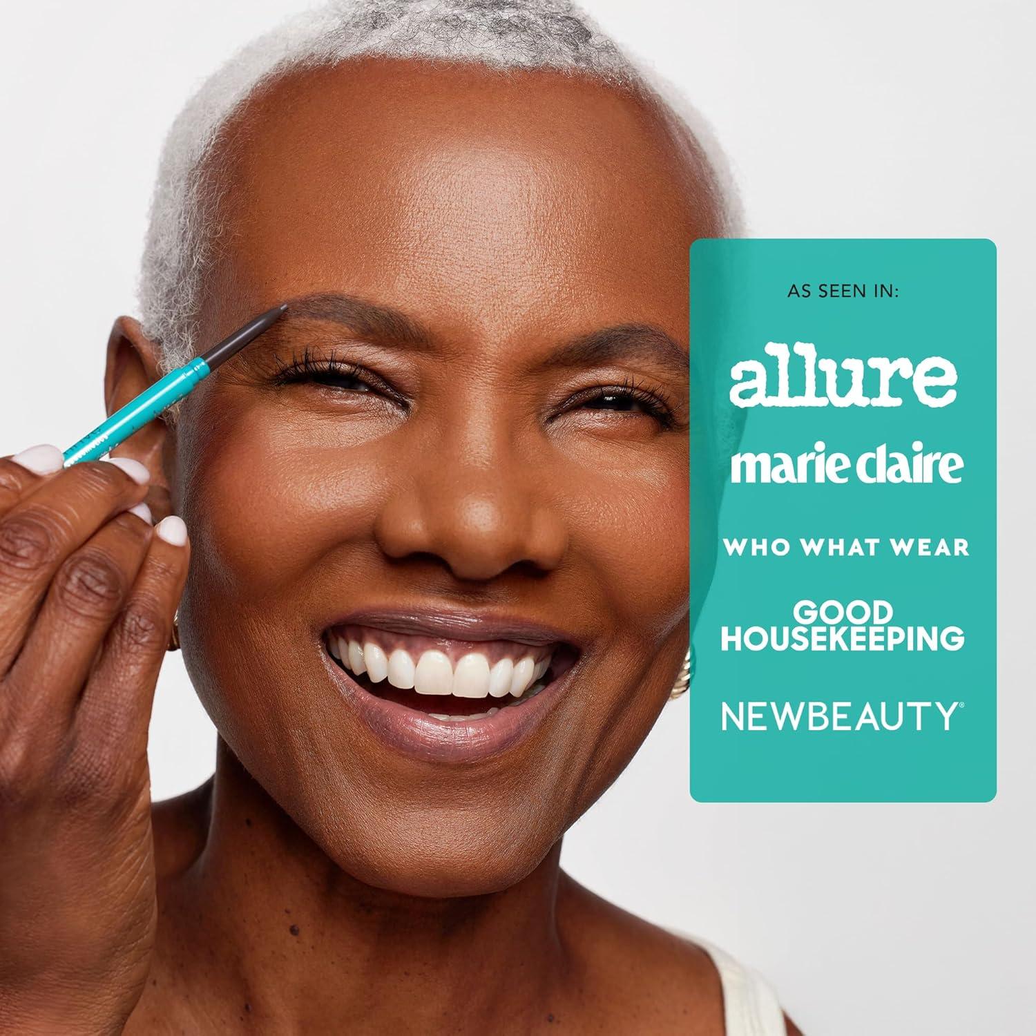 imageThrive Causemetics Infinity Waterproof Eyebrow Pencil Retractable Brow Pencil with Hyaluronic Acid amp Shea Butter Dual Ended Eyebrow Brush Spoolie Fine Tip Vegan amp Cruelty Free Merida AuburnSerena Deep Brown