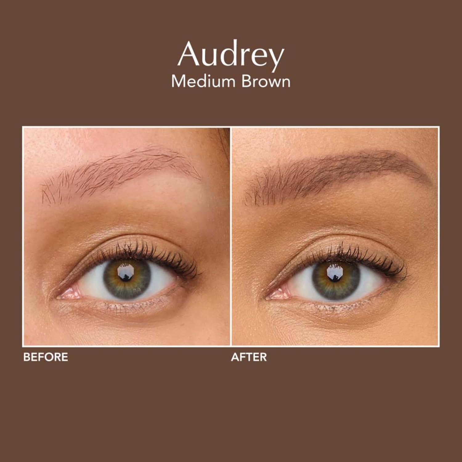 imageThrive Causemetics Infinity Waterproof Eyebrow Pencil Retractable Brow Pencil with Hyaluronic Acid amp Shea Butter Dual Ended Eyebrow Brush Spoolie Fine Tip Vegan amp Cruelty Free Merida AuburnAudrey Medium Brown