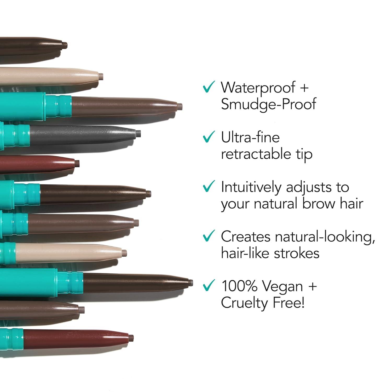 imageThrive Causemetics Infinity Waterproof Eyebrow Pencil Retractable Brow Pencil with Hyaluronic Acid amp Shea Butter Dual Ended Eyebrow Brush Spoolie Fine Tip Vegan amp Cruelty Free Merida AuburnBlanka Taupe