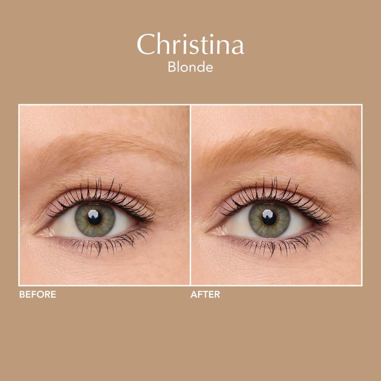 imageThrive Causemetics Infinity Waterproof Eyebrow Pencil Retractable Brow Pencil with Hyaluronic Acid amp Shea Butter Dual Ended Eyebrow Brush Spoolie Fine Tip Vegan amp Cruelty Free Merida AuburnChristina Light Blonde