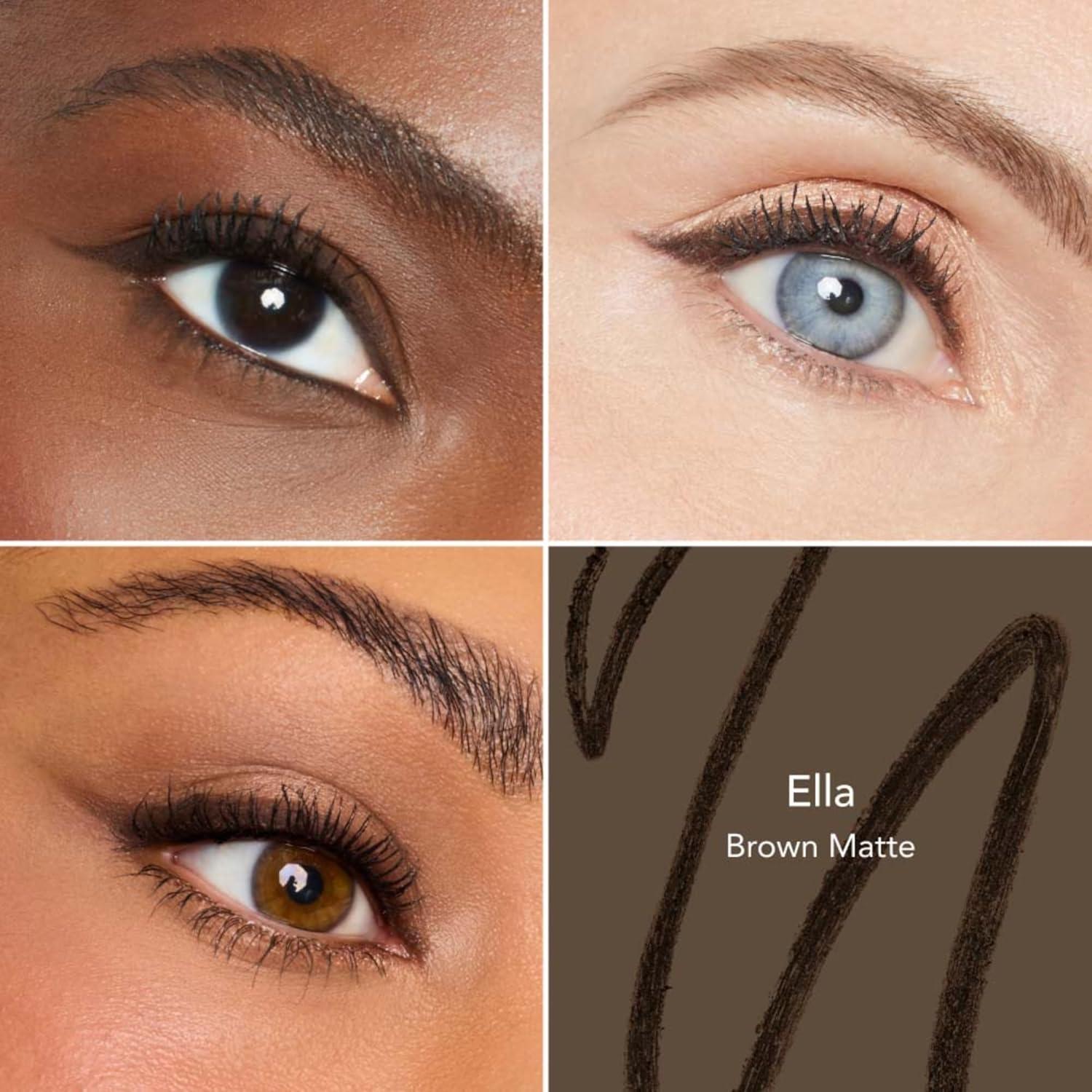 imageThrive Causemetics Infinity Waterproof Eyeliner Pencil Built In Sharpener amp Smudge Tip Long Lasting Smudge Proof Hyaluronic Acid amp Shea Butter Vegan Cruelty Free Nalie Chocolate Brown ShimmerElla Brown Matte