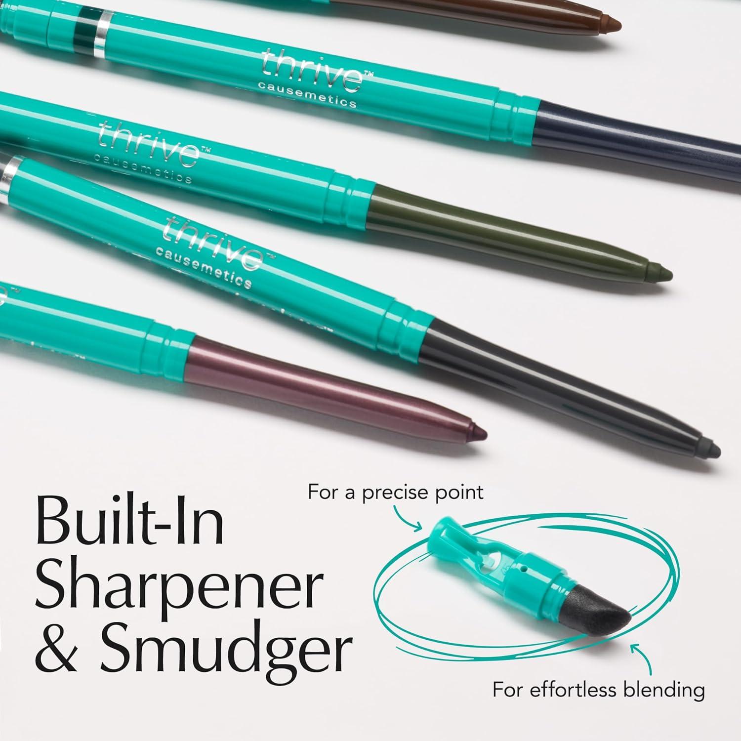 imageThrive Causemetics Infinity Waterproof Eyeliner Pencil Built In Sharpener amp Smudge Tip Long Lasting Smudge Proof Hyaluronic Acid amp Shea Butter Vegan Cruelty Free Nalie Chocolate Brown ShimmerNalie Chocolate Brown Shimmer