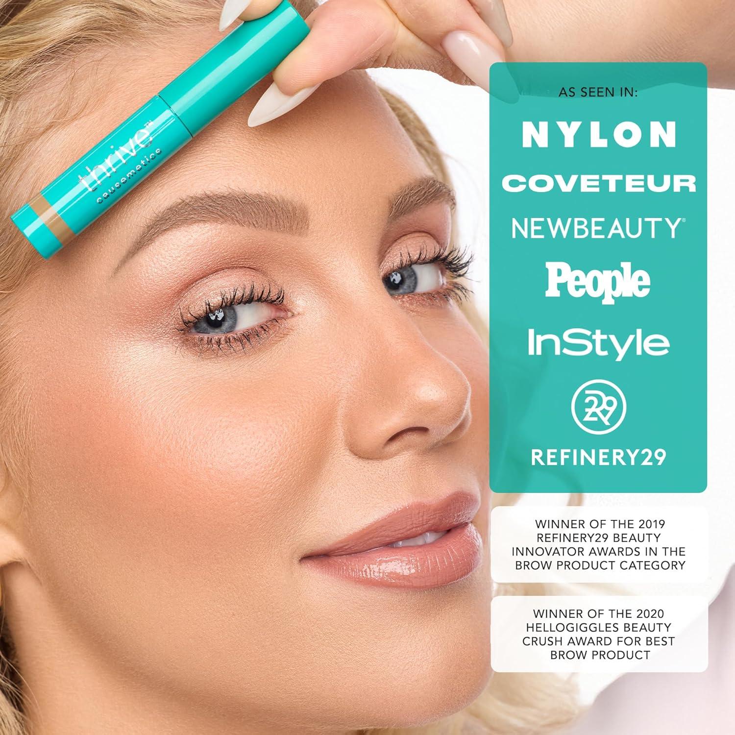 imageThrive Causemetics Instant Brow Fix SemiPermanent Eyebrow Gel Waterproof Tinted Eye Brow Gel with Vitamin B5 SmudgeProof Vegan amp Cruelty Free Nan CharcoalChristina Light Blonde