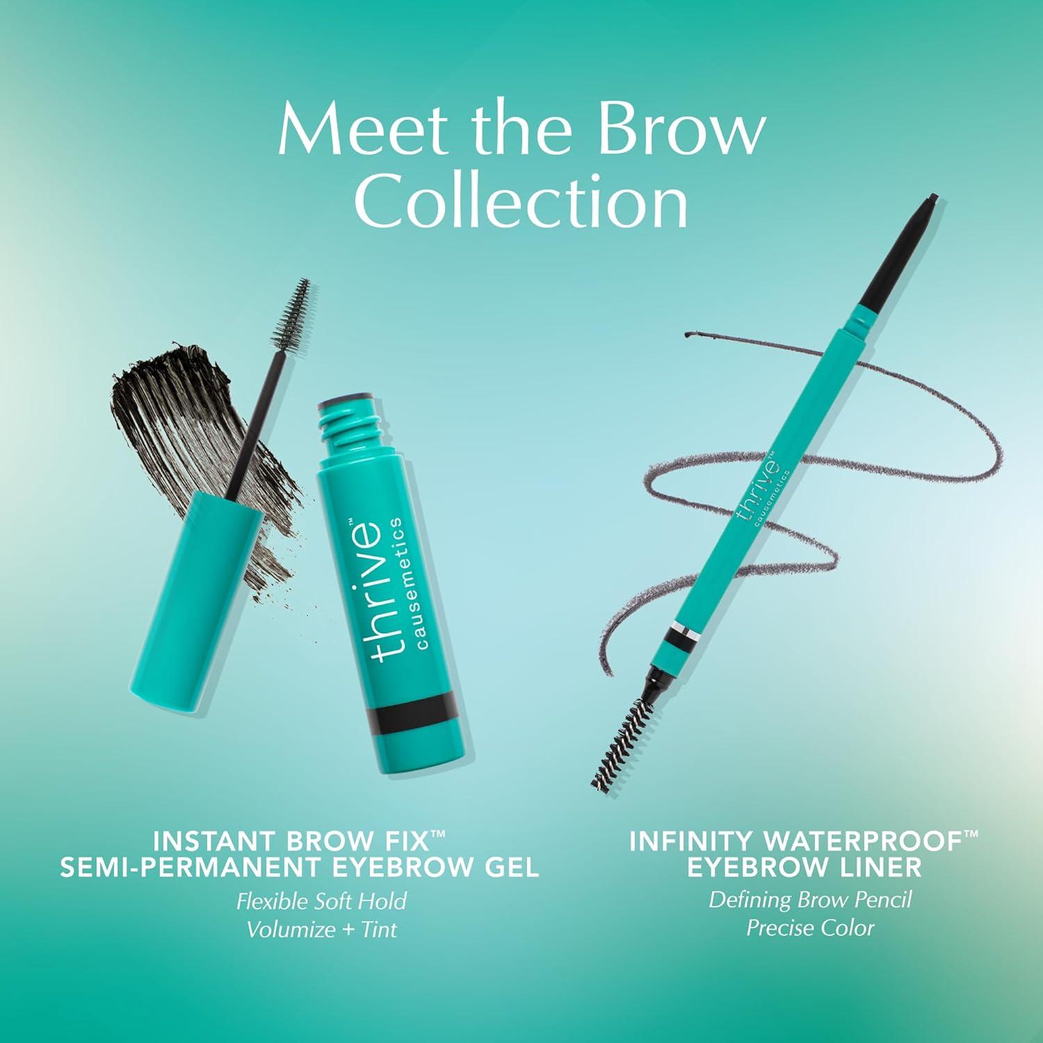 imageThrive Causemetics Instant Brow Fix SemiPermanent Eyebrow Gel Waterproof Tinted Eye Brow Gel with Vitamin B5 SmudgeProof Vegan amp Cruelty Free Nan CharcoalAudrey Medium Brown