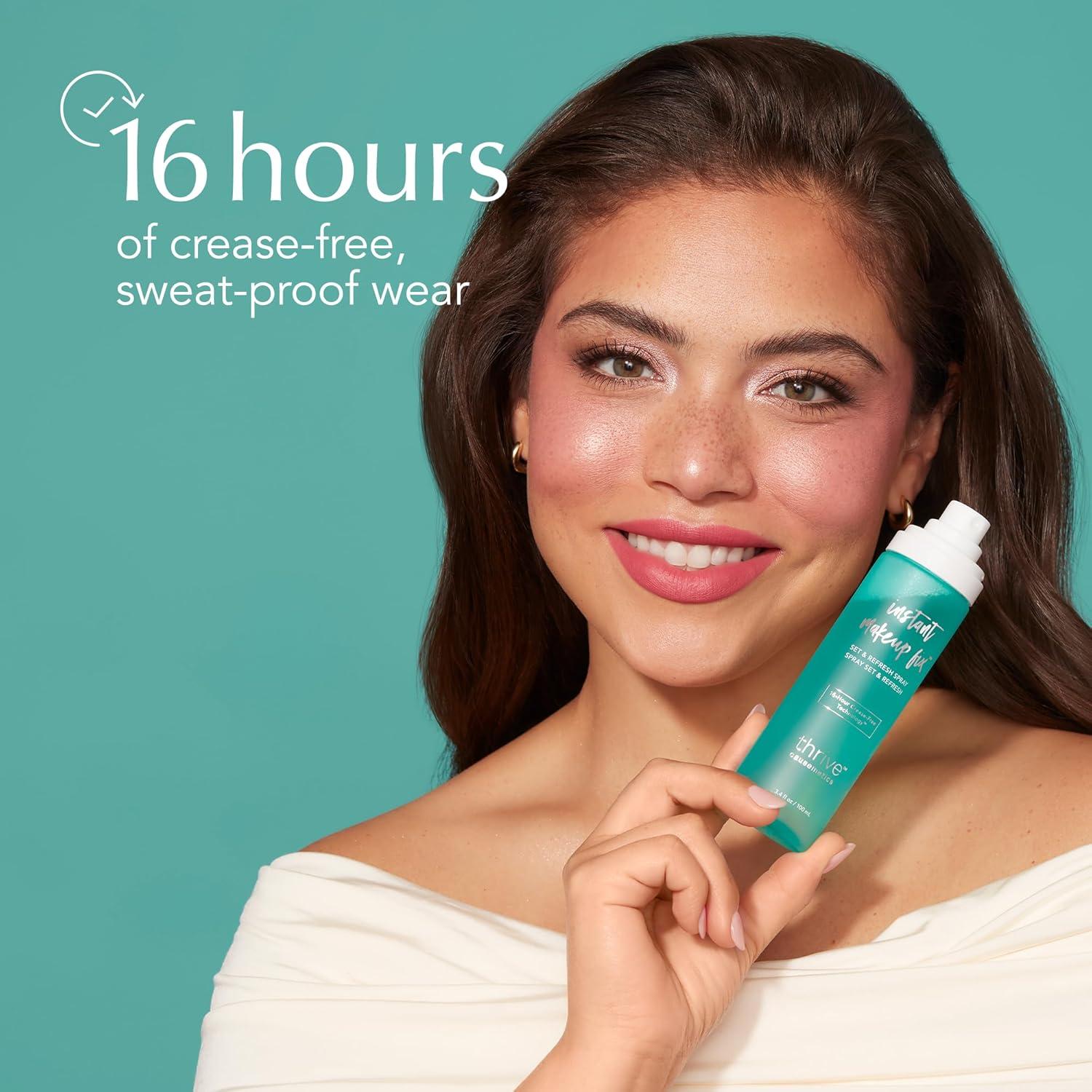 imageThrive Causemetics Instant Makeup Fix Set amp Refresh Spray Makeup Setting Spray with Hyaluronic Acid Lightweight Hydrating amp Long Lasting Face Spray 16 Hour Wear Vegan amp Cruelty Free 34 fl oz