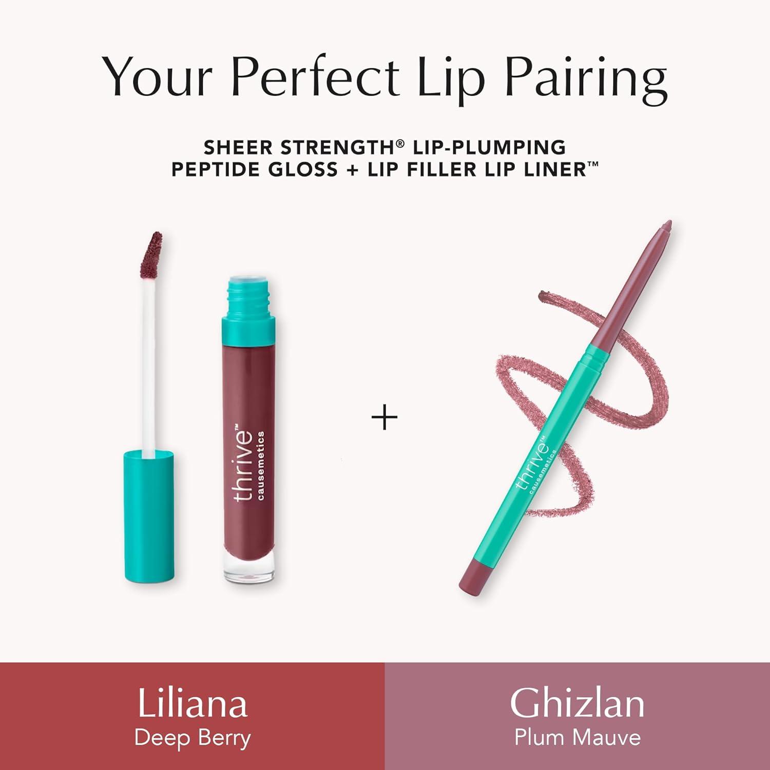 imageThrive Causemetics Lip Filler LongWearing  Plumping Lip Liner Shea Butter Hydrating Lip Plumper Retractable Lip Liner Pencil Built In Sharpener Vegan amp Cruelty Free Katrece EspressoGhizlan Plum Mauve