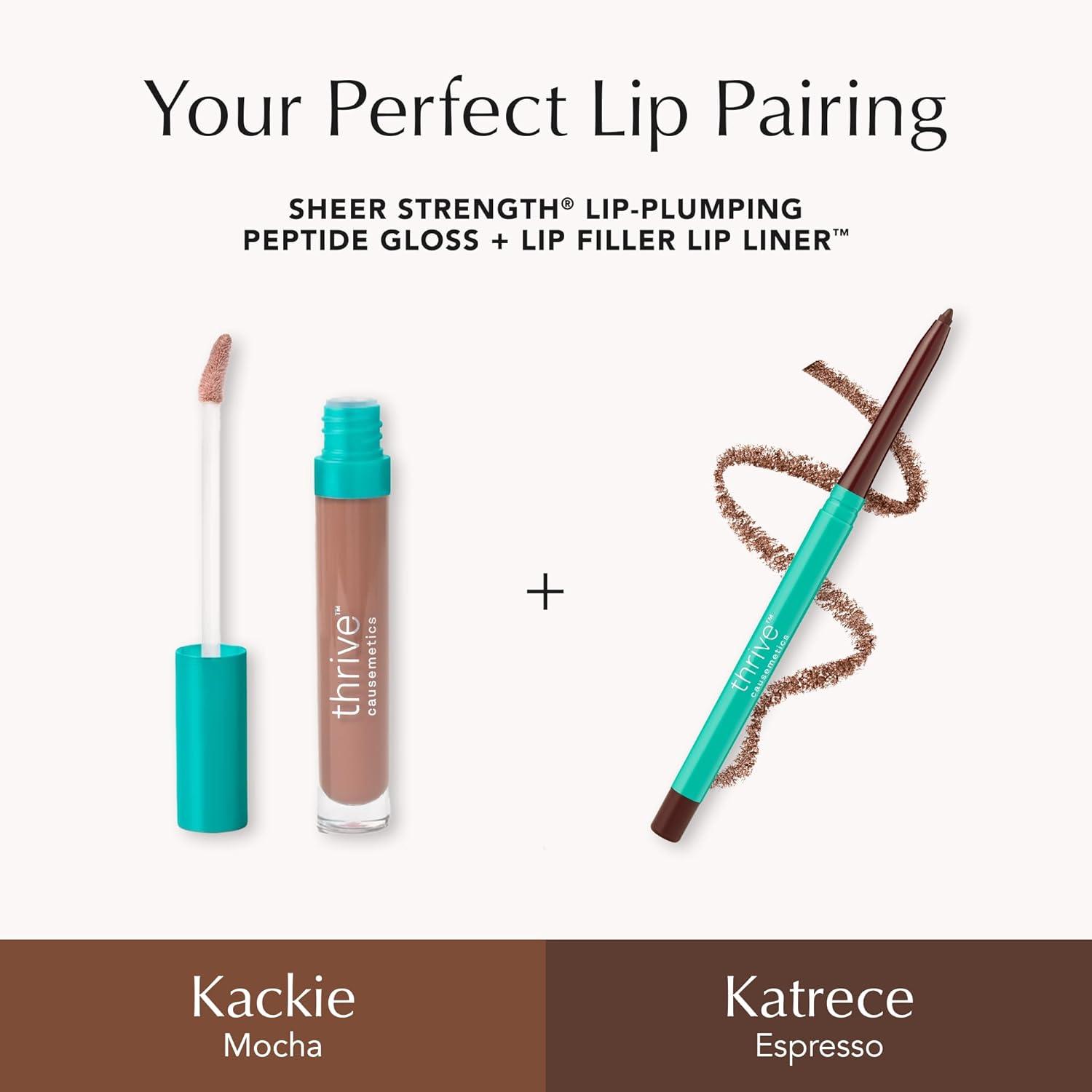 imageThrive Causemetics Lip Filler LongWearing  Plumping Lip Liner Shea Butter Hydrating Lip Plumper Retractable Lip Liner Pencil Built In Sharpener Vegan amp Cruelty Free Katrece EspressoKatrece Espresso