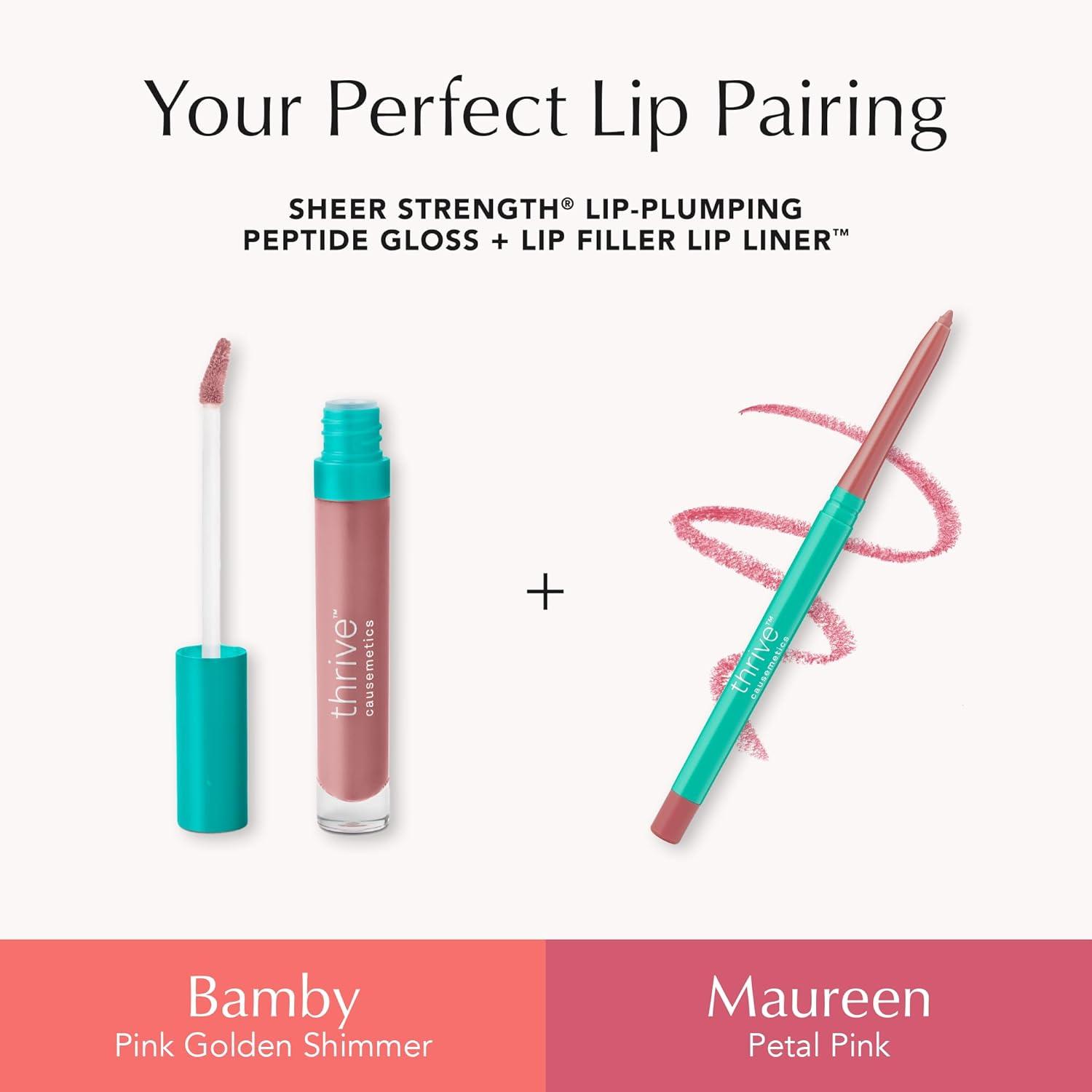 imageThrive Causemetics Lip Filler LongWearing  Plumping Lip Liner Shea Butter Hydrating Lip Plumper Retractable Lip Liner Pencil Built In Sharpener Vegan amp Cruelty Free Katrece EspressoMaureen Petal Pink