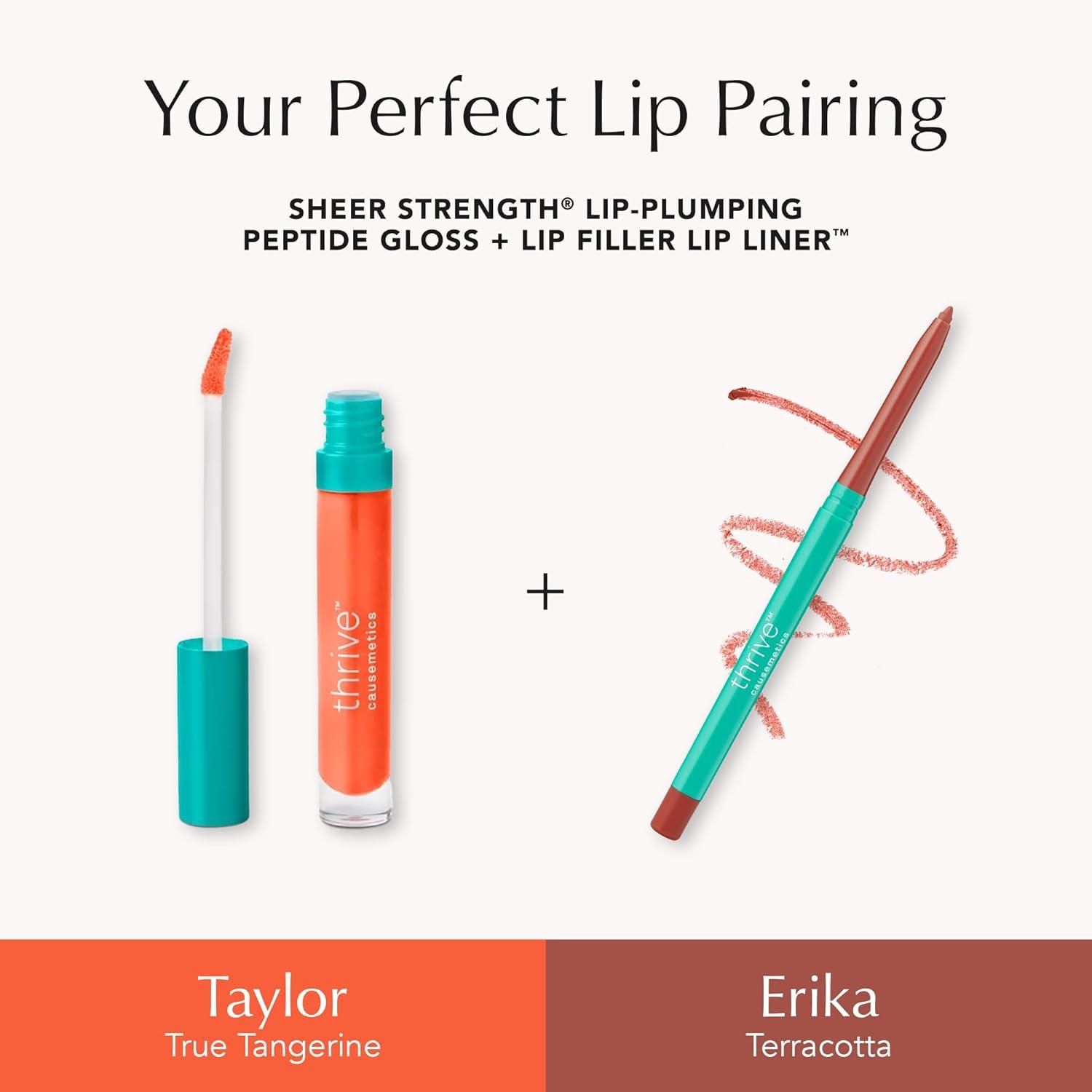 imageThrive Causemetics Lip Filler LongWearing  Plumping Lip Liner Shea Butter Hydrating Lip Plumper Retractable Lip Liner Pencil Built In Sharpener Vegan amp Cruelty Free Katrece EspressoErika Terracotta