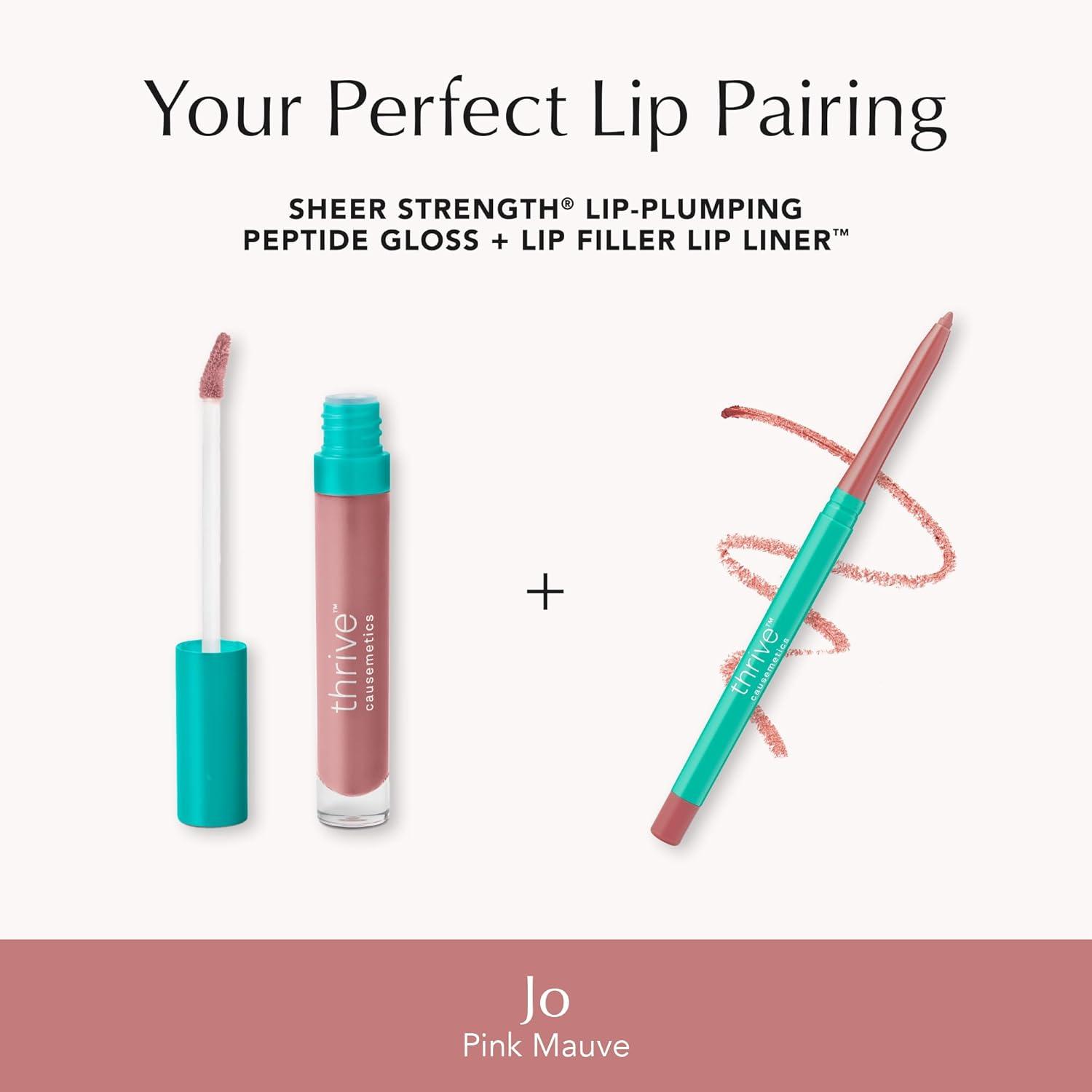 imageThrive Causemetics Lip Filler LongWearing  Plumping Lip Liner Shea Butter Hydrating Lip Plumper Retractable Lip Liner Pencil Built In Sharpener Vegan amp Cruelty Free Katrece EspressoJo Pink Mauve
