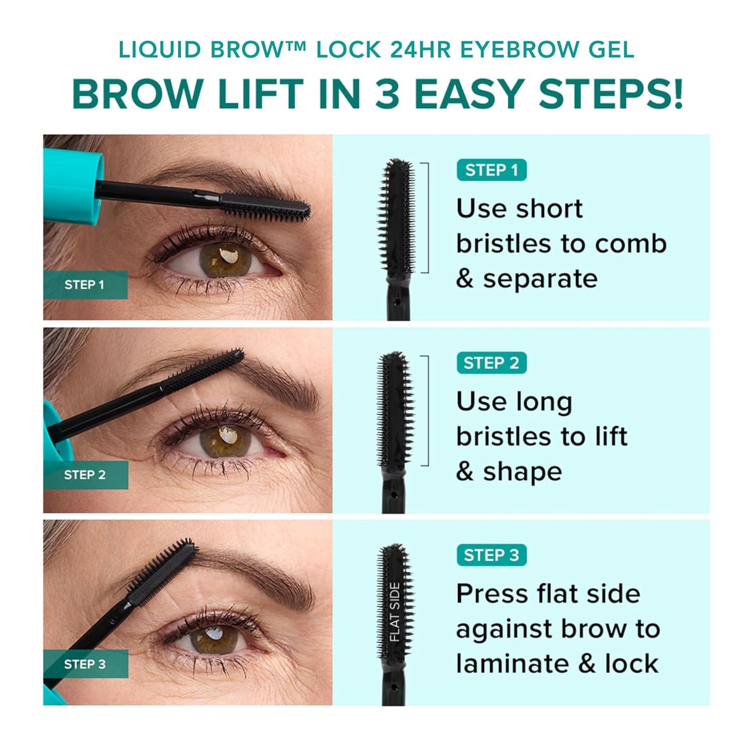 imageThrive Causemetics Liquid Brow Lock 24Hr Lifting Eyebrow Gel Waterproof Conditioning Brow Gel with Biotin Hyaluronic Acid amp Vitamin B5 Makeup Essential Dual Sided Precision Brush Vegan Clear