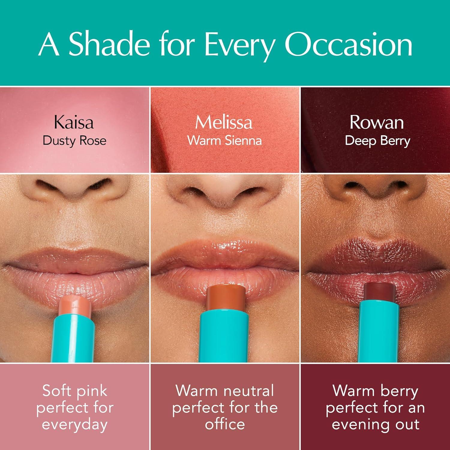 imageThrive Causemetics Sheer Strength Hydrating Lip Tint Trio Makeup Gift Set for Women Long Lasting Hydration Lightweight Moisturizing Tinted Lip Cream Formula 3 Shades Rowan Kaisa Melissa