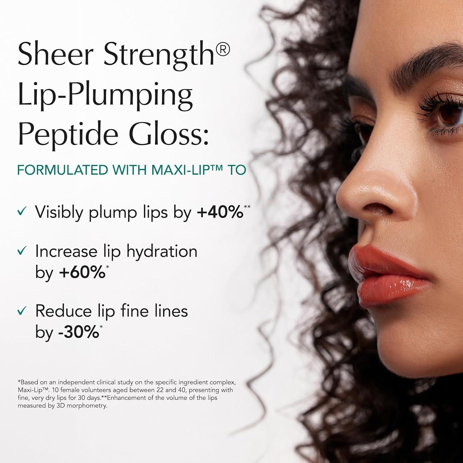imageThrive Causemetics Sheer Strength Lip Plumping Peptide Gloss Lip Plumper with Vitamin E Peptides Plumps Smooths amp Hydrates Lips High Shine Vegan amp Cruelty Free Emily Clear ShimmerRuth Peach Taupe Shimmer