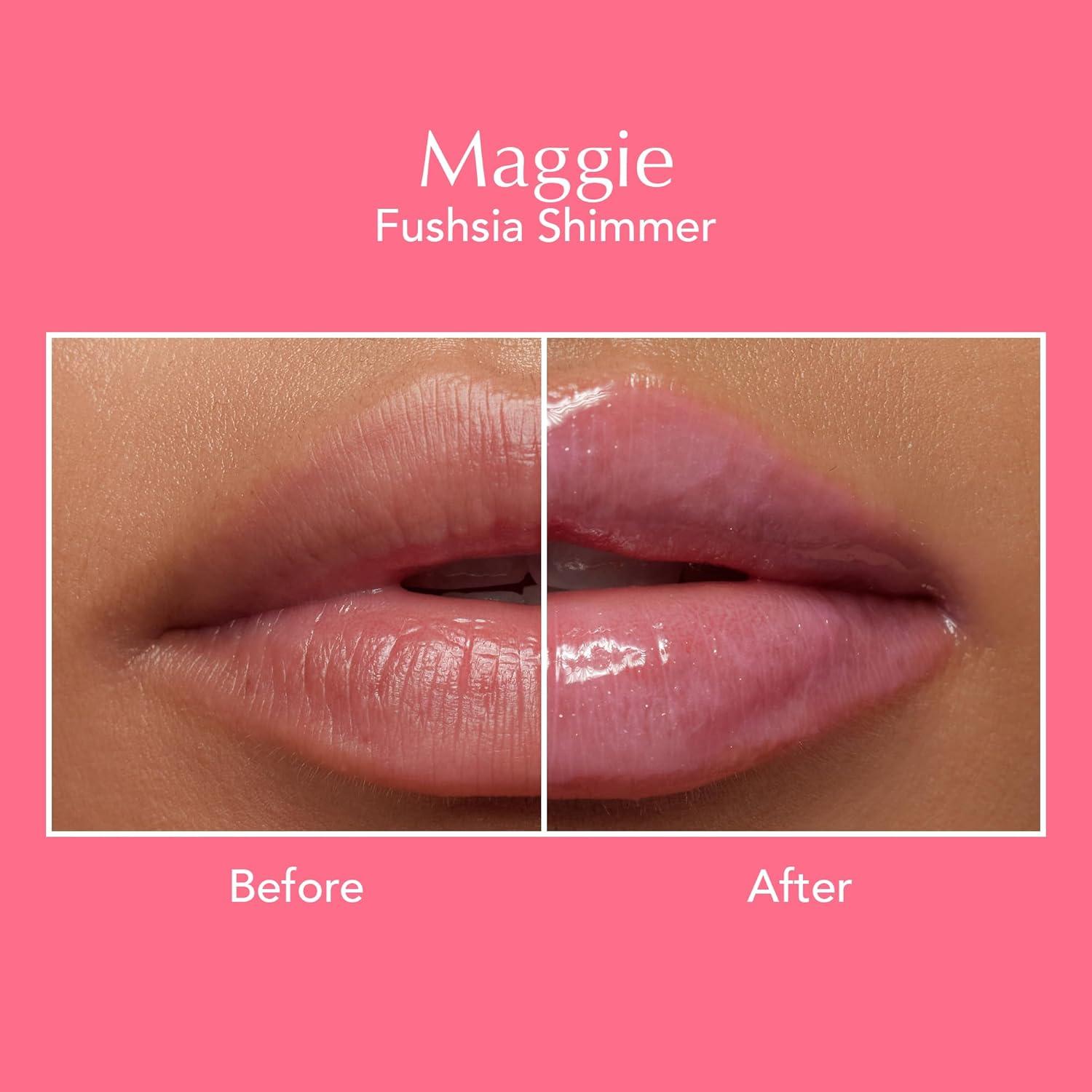 imageThrive Causemetics Sheer Strength Lip Plumping Peptide Gloss Lip Plumper with Vitamin E Peptides Plumps Smooths amp Hydrates Lips High Shine Vegan amp Cruelty Free Emily Clear ShimmerMaggie Fuchsia Pink Shimmer