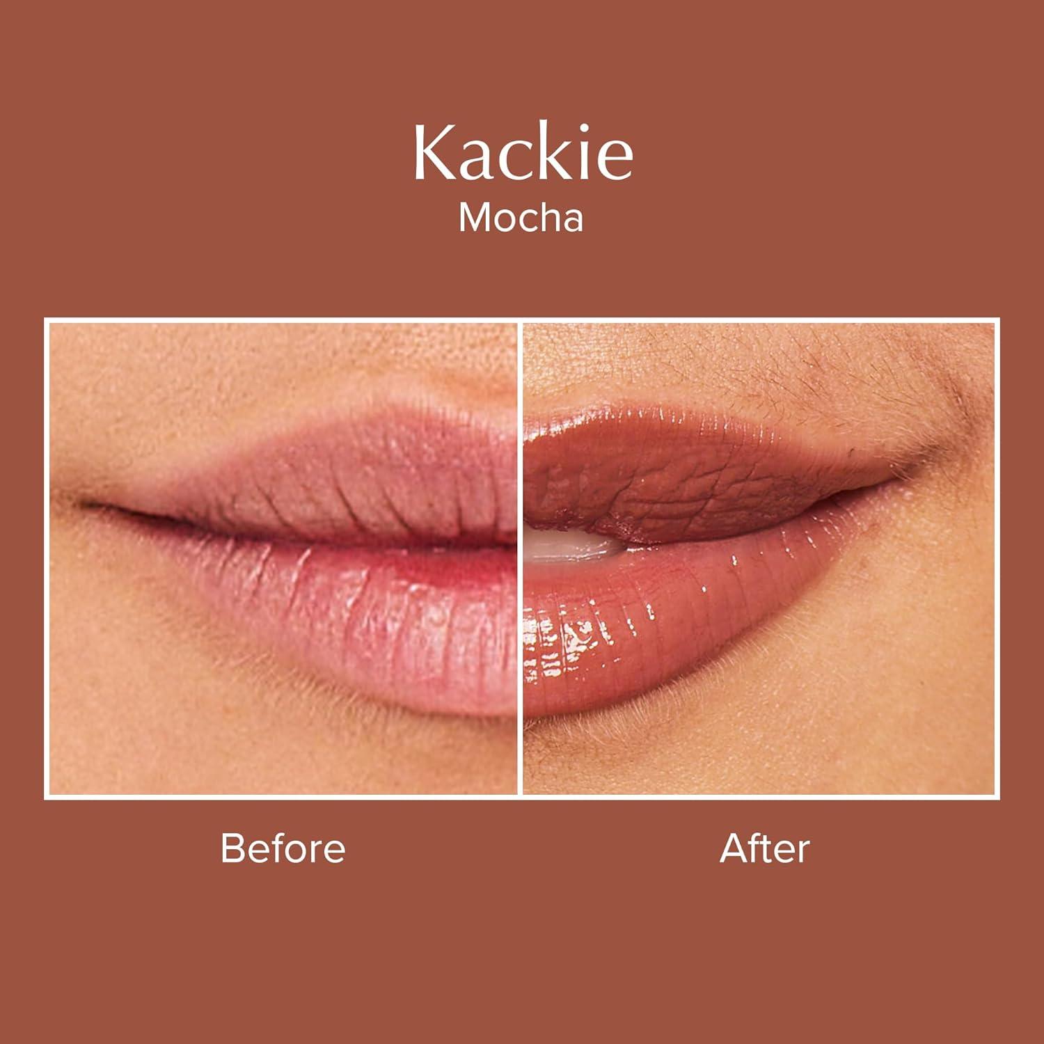 imageThrive Causemetics Sheer Strength Lip Plumping Peptide Gloss Lip Plumper with Vitamin E Peptides Plumps Smooths amp Hydrates Lips High Shine Vegan amp Cruelty Free Emily Clear ShimmerKackie Mocha