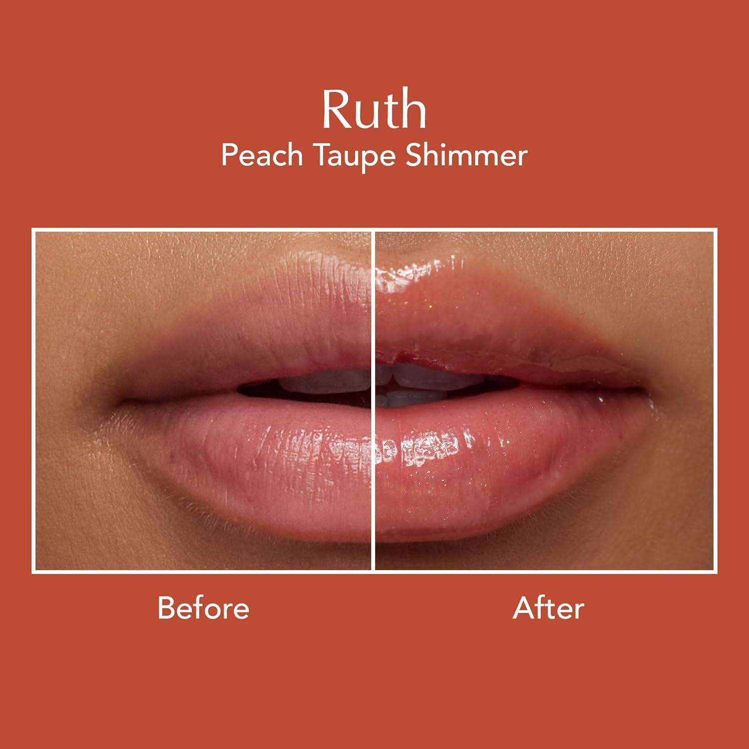 imageThrive Causemetics Sheer Strength Lip Plumping Peptide Gloss Lip Plumper with Vitamin E Peptides Plumps Smooths amp Hydrates Lips High Shine Vegan amp Cruelty Free Emily Clear ShimmerRuth Peach Taupe Shimmer