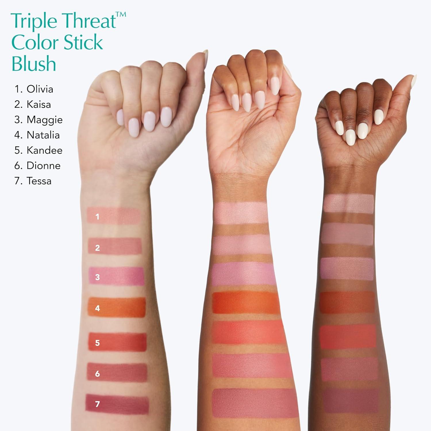 imageThrive Causemetics Triple Threat Color Stick Cream Blush Stick with Vitamin E Evening Primrose Oil Waterproof Smudge Proof Face Makeup Formula Tessa Berry MatteTessa Berry Matte