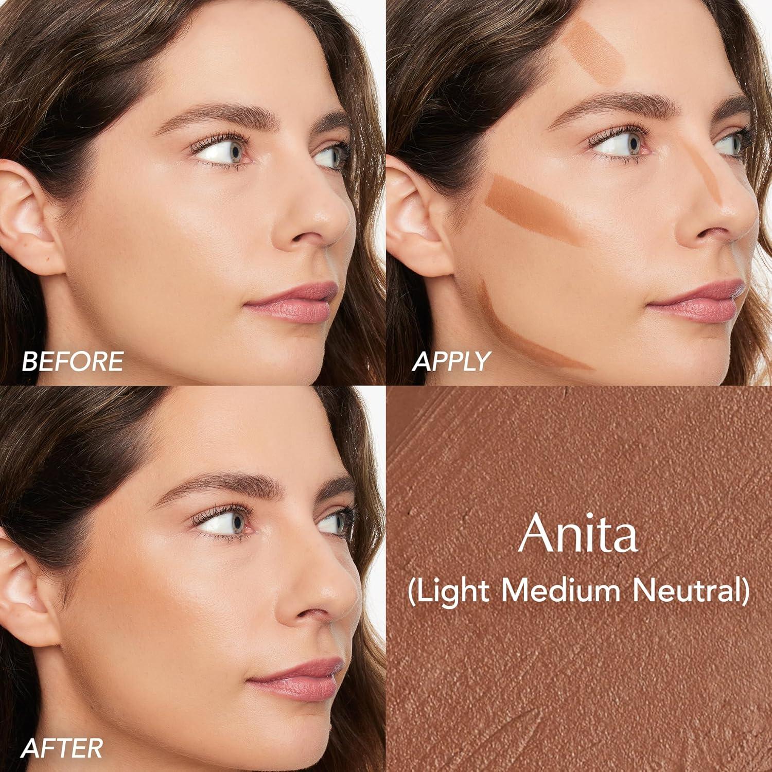 imageThrive Causemetics Triple Threat Color Stick Cream Bronzer amp Contour Stick with Vitamin E Evening Primrose Oil Waterproof Smudge Proof Face Makeup Formula Kayla Deep GoldenAnita Light Medium Neutral