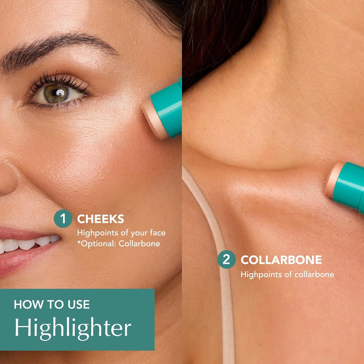 imageThrive Causemetics Triple Threat Color Stick Cream Highlighter Stick with Vitamin E Evening Primrose Oil Waterproof Smudge Proof Face Makeup Formula Joy Gold ShimmerJoy Gold Shimmer