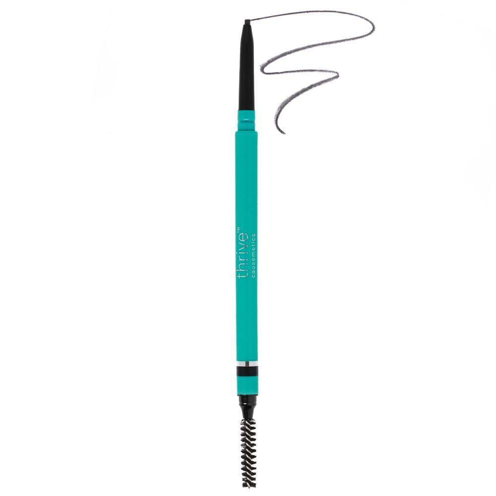 imageThrive Causemetics Infinity Waterproof Eyebrow Pencil Retractable Brow Pencil with Hyaluronic Acid amp Shea Butter Dual Ended Eyebrow Brush Spoolie Fine Tip Vegan amp Cruelty Free Merida AuburnTova Soft Black