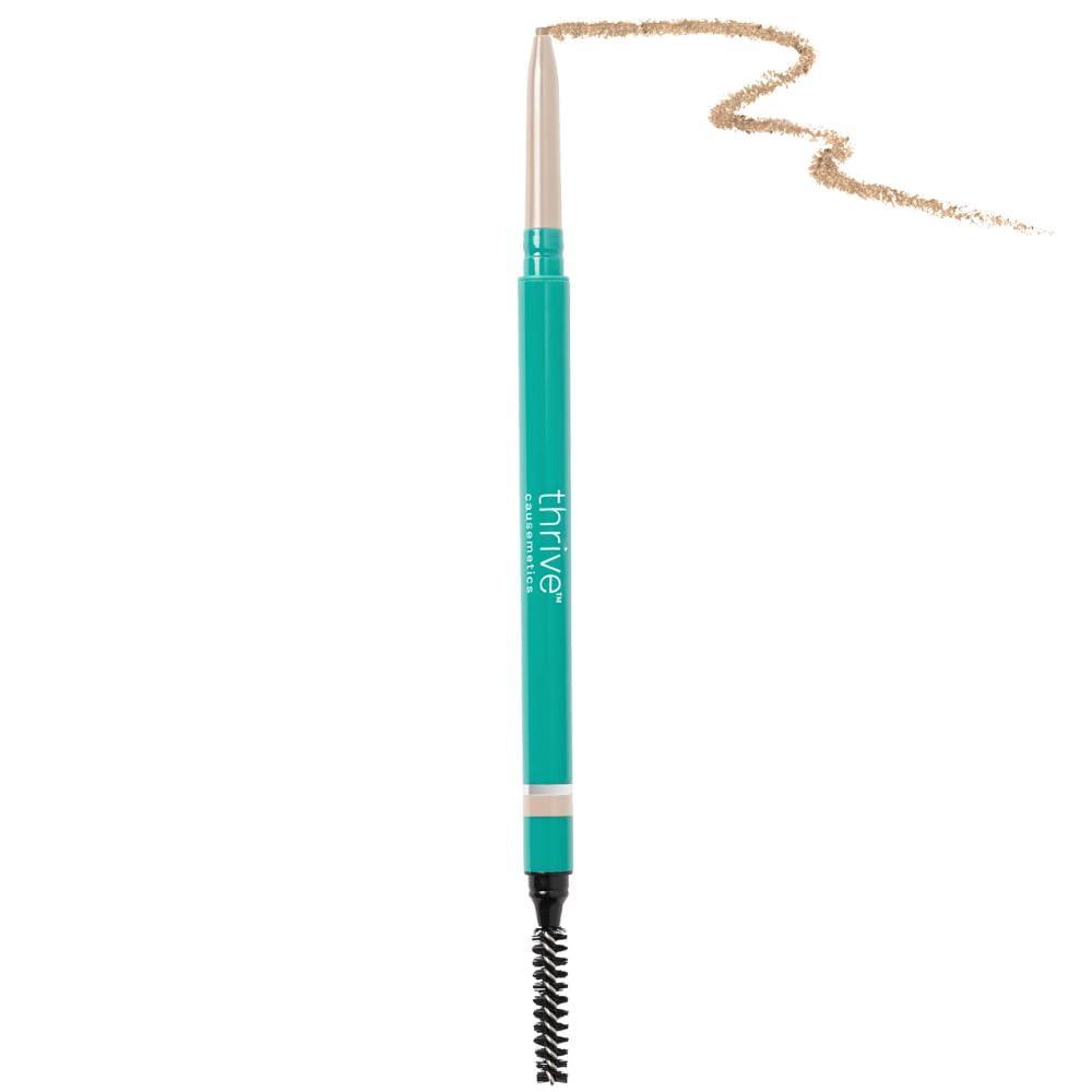 imageThrive Causemetics Infinity Waterproof Eyebrow Pencil Retractable Brow Pencil with Hyaluronic Acid amp Shea Butter Dual Ended Eyebrow Brush Spoolie Fine Tip Vegan amp Cruelty Free Merida AuburnChristina Light Blonde