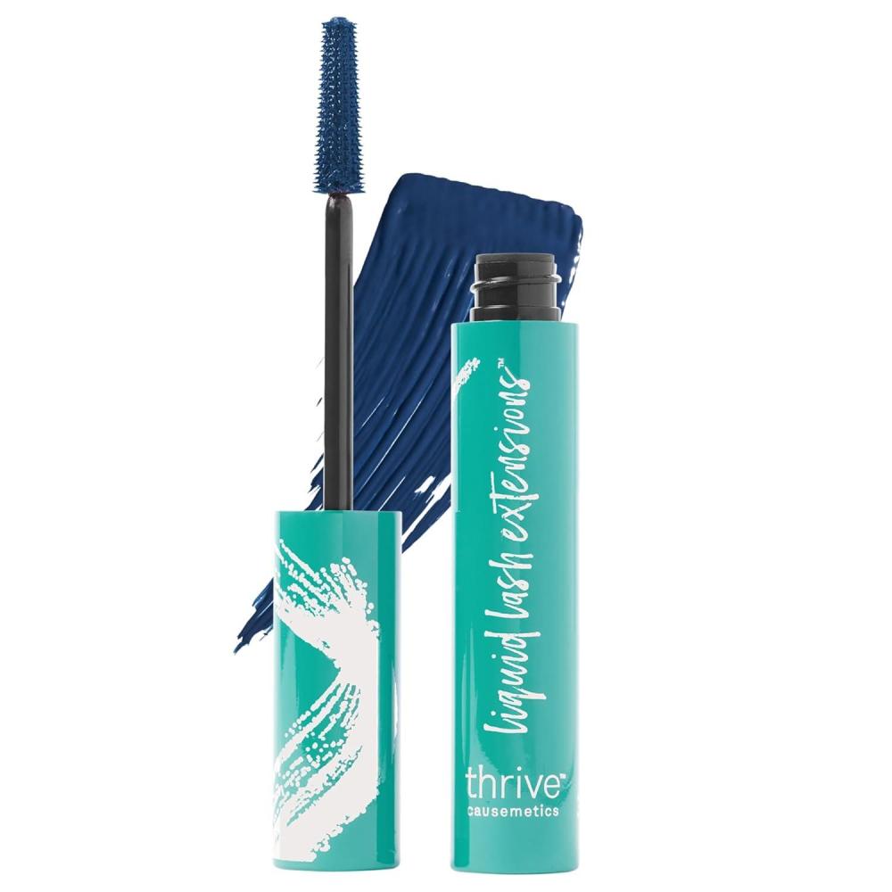 imageThrive Causemetics Liquid Lash Extensions Mascara Tubing Thrive Mascara Lengthening Volumizing amp Curling Smudge Proof Washable No Clumping or Flaking Vegan amp Cruelty Free Nola Deep BlueNola Deep Blue