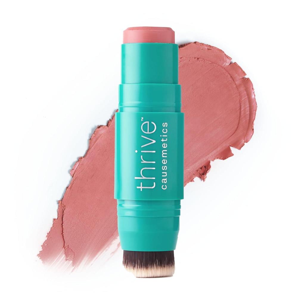 imageThrive Causemetics Triple Threat Color Stick Cream Blush Stick with Vitamin E Evening Primrose Oil Waterproof Smudge Proof Face Makeup Formula Tessa Berry MatteKaisa Dusty Rose