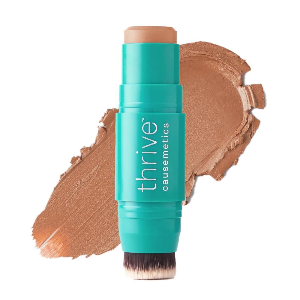 imageThrive Causemetics Triple Threat Color Stick Cream Bronzer amp Contour Stick with Vitamin E Evening Primrose Oil Waterproof Smudge Proof Face Makeup Formula Kayla Deep GoldenRhea Light Golden