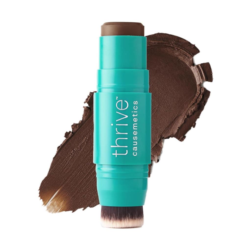 imageThrive Causemetics Triple Threat Color Stick Cream Bronzer amp Contour Stick with Vitamin E Evening Primrose Oil Waterproof Smudge Proof Face Makeup Formula Kayla Deep GoldenAdrienne Deep Tan Neutral