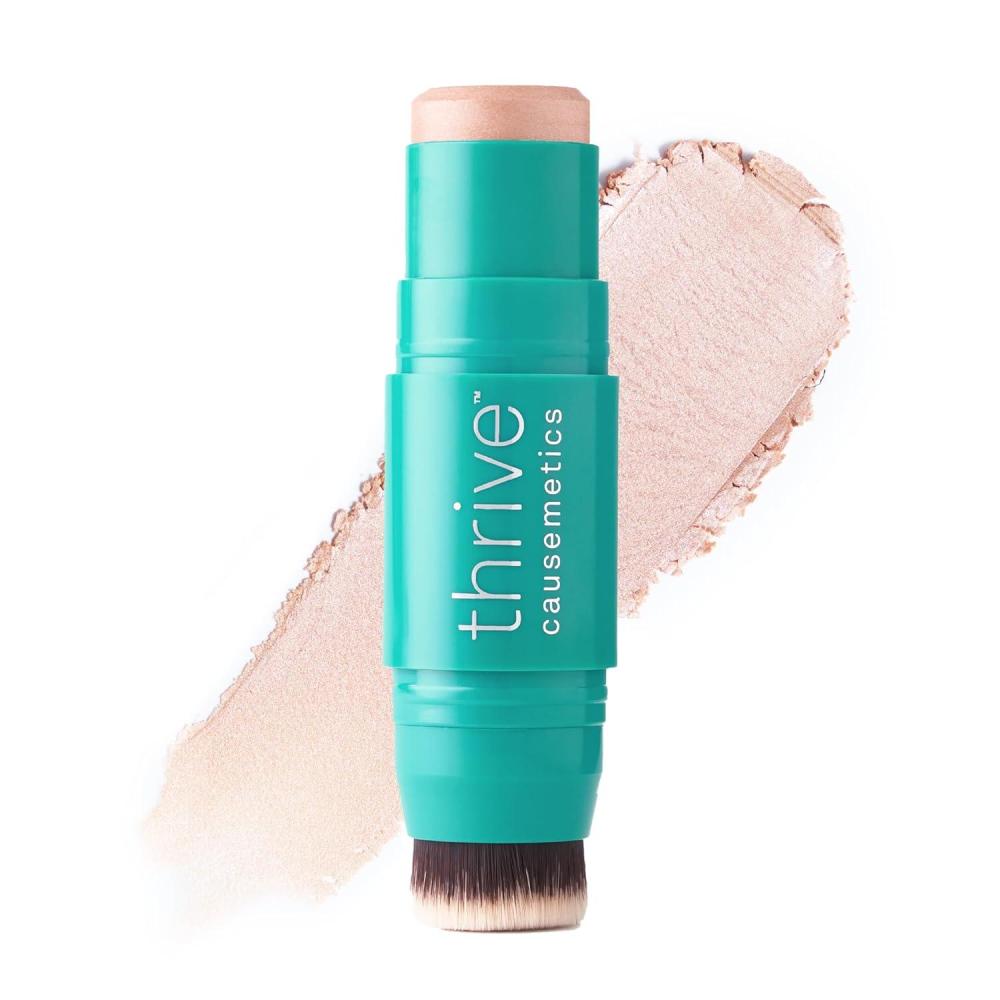 imageThrive Causemetics Triple Threat Color Stick Cream Highlighter Stick with Vitamin E Evening Primrose Oil Waterproof Smudge Proof Face Makeup Formula Joy Gold ShimmerJoy Gold Shimmer