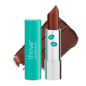Thrive Causemetics Impact-FULL Smoothing Lipstick, Moisturizing Lip Makeup Essential with Vitamin E, Lightweight Creamy Lipstick for Women, Long Lasting, Vegan, Shade Jessica (Raspberry Red)(Kris (Neutral Cocoa))