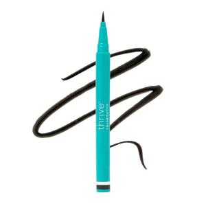 Thrive Causemetics Infinity Waterproof Black Liquid Eyeliner Pen, Eye Makeup Essential with Biotin for Women, Water Based Eyeliner, Feather Free Brush Tip, Vegan, Shade Lauren (Black Matte)(Lauren (Black Matte))