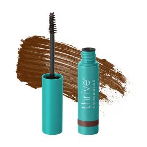 Thrive Causemetics Instant Brow Fix Semi-Permanent Eyebrow Gel, Waterproof Tinted Eye Brow Gel with Vitamin B5, Smudge-Proof, Vegan & Cruelty Free, Nan (Charcoal)(Audrey (Medium Brown))