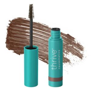 Thrive Causemetics Instant Brow Fix Semi-Permanent Eyebrow Gel, Waterproof Tinted Eye Brow Gel with Vitamin B5, Smudge-Proof, Vegan & Cruelty Free, Nan (Charcoal)(April (Cool Brown))