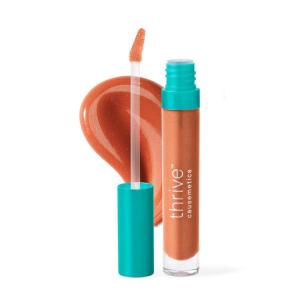 Thrive Causemetics Sheer Strength Lip Plumping Peptide Gloss, Lip Plumper with Vitamin E, Peptides, Plumps, Smooths & Hydrates Lips, High Shine, Vegan & Cruelty Free, Emily (Clear Shimmer)(Ruth (Peach Taupe Shimmer))