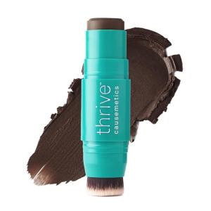 Thrive Causemetics Triple Threat Color Stick: Cream Bronzer & Contour Stick with Vitamin E, Evening Primrose Oil, Waterproof Smudge Proof Face Makeup Formula, Kayla (Deep Golden)(Kayla (Deep Golden))