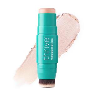 Thrive Causemetics Triple Threat Color Stick: Cream Highlighter Stick with Vitamin E, Evening Primrose Oil, Waterproof Smudge Proof Face Makeup Formula, Joy (Gold Shimmer)(Joy (Gold Shimmer))